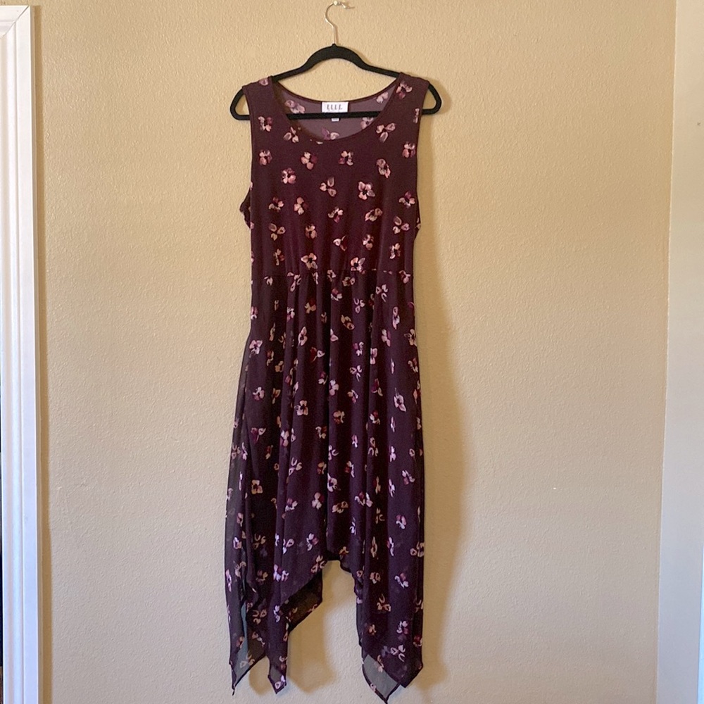 Women’s Floral Plum Midi Dress